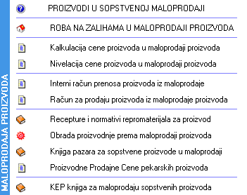 Proizvodnja i maloprodaja sopstvenih proizvoda Proizvodnja i maloprodaja sopstvenih proizvoda