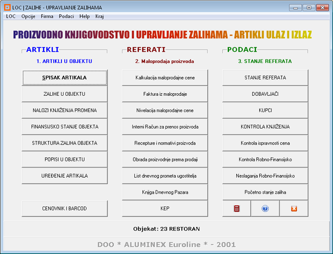 Ugostiteljstvo restoran (maloprodaja sopstvenih proizvoda)